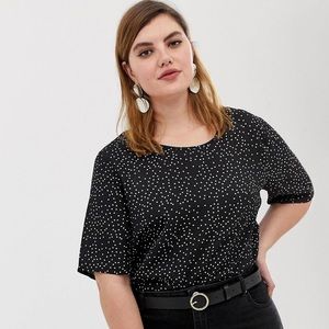 Glamorous Curve Lightweight Top in Mini Polka Dot - 16 - NWOT